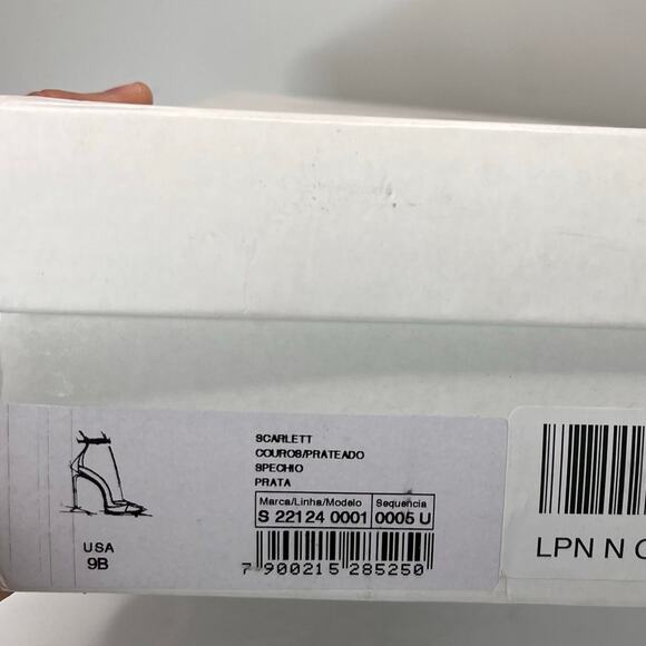 Schutz Scarlett Metallic Ankle Strap Heel Sandal Silver Women 9B Holiday Prom - Picture 11 of 11